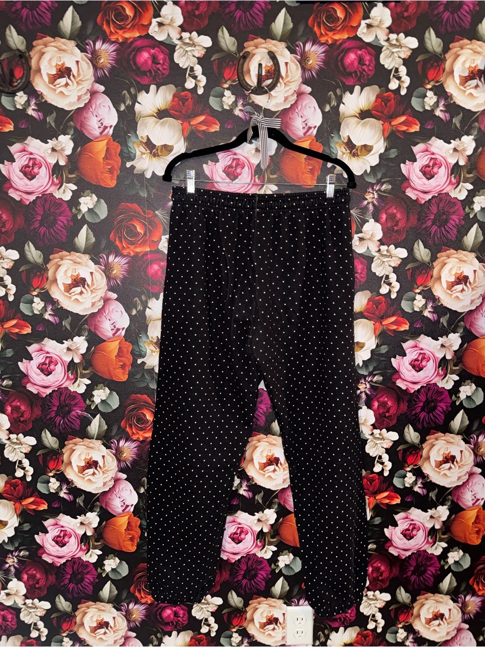 Y2K 90’s Vintage PINK Victoria's Secret Black Polka Dot Sweat Pants - Picture 3 of 7